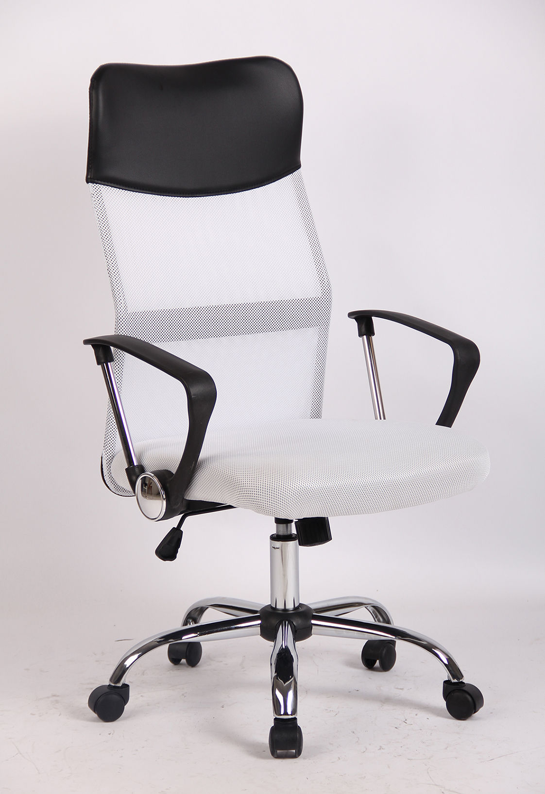 TOCC IC3 Mesh High Back Office Chair with vegan Leather Accents - White and Black