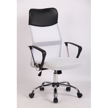 TOCC IC3 Mesh High Back Office Chair with vegan Leather Accents - White and Black