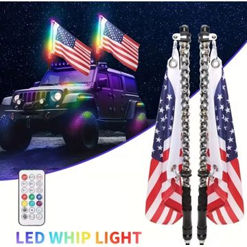 1.2 Meter 12 Volt LED Whiplights Dual Set for Offroad, Bakkie, Boat, Quads App & Remote Controlled