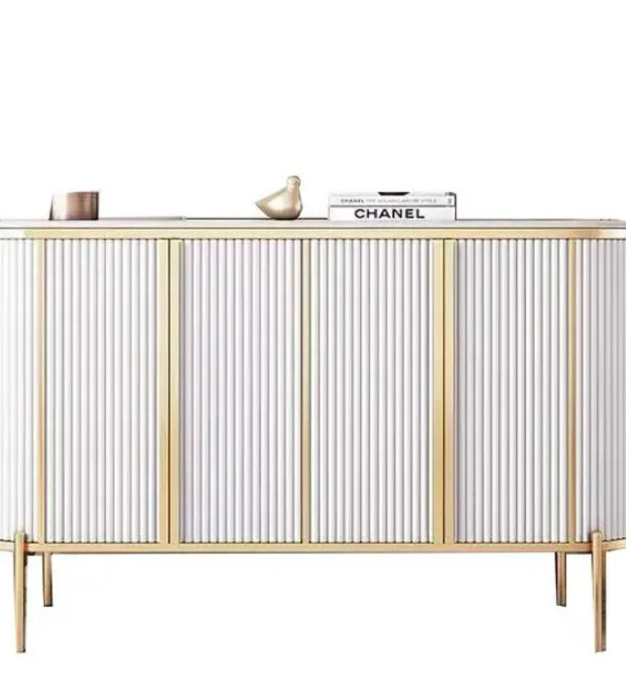 Asher Luxurious Console/ Side board with Gold Colour Accents