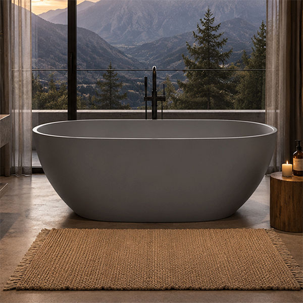 Aurora Asgot Grey Freestanding Bath