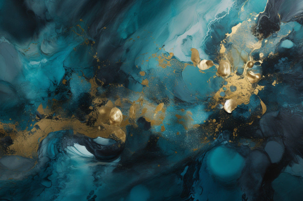 Canvas Wall Art - Azure Dreams Is An Abstract Masterpiece - A1182 - [120 x 80 cm]