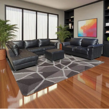 Urban Curve Leather Lounge Suite Right Sided