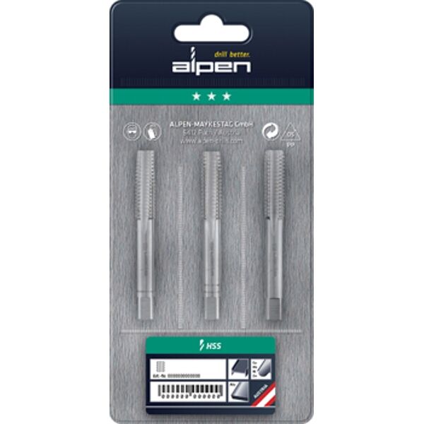 Hand Tap Set In Pouch M2 Hss 0.5Mm Pitch
