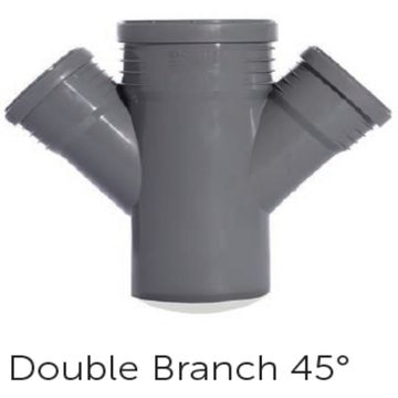 PVC/PP - 75x75x75mm Double Branch Socket