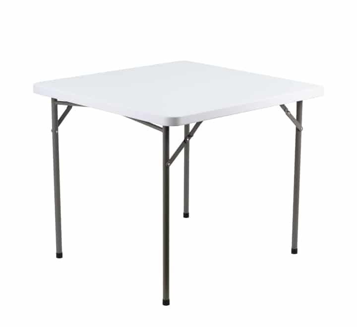 Vividitto - Plastic Top Square Folding Table - White