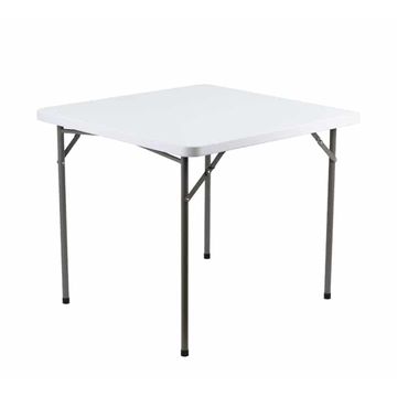 Vividitto - Plastic Top Square Folding Table - White