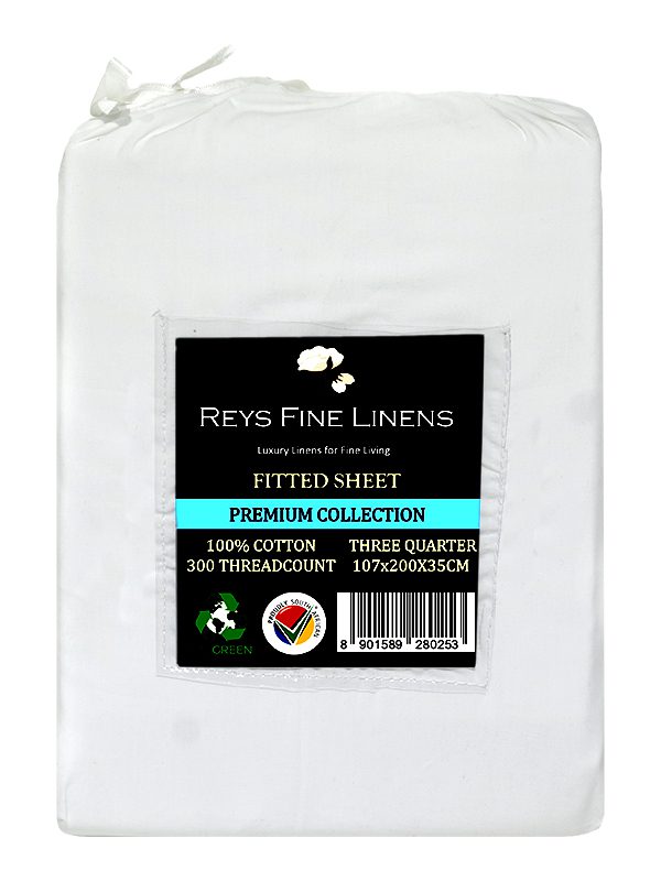 Rey's Fine Linen - Premium Collection - Fitted Sheet-Three Quarter-06 Pack