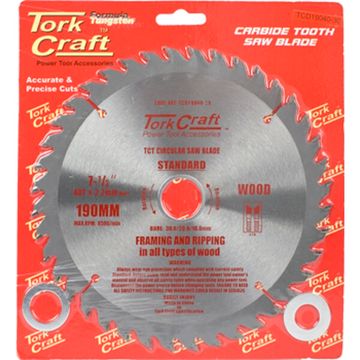Blade Tct 190 X 40T 30/20/16Mm General Purpose Combination