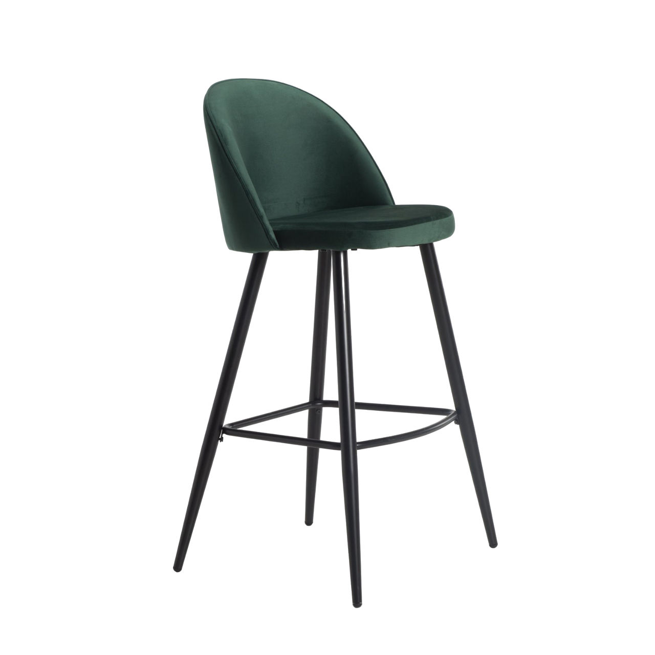 Vividitto - Extreme Velvet Kitchen Stool - Forest Green