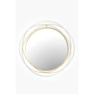 Round Wire Wall Mirror – 72cm Antique Gold Decorative Mirror