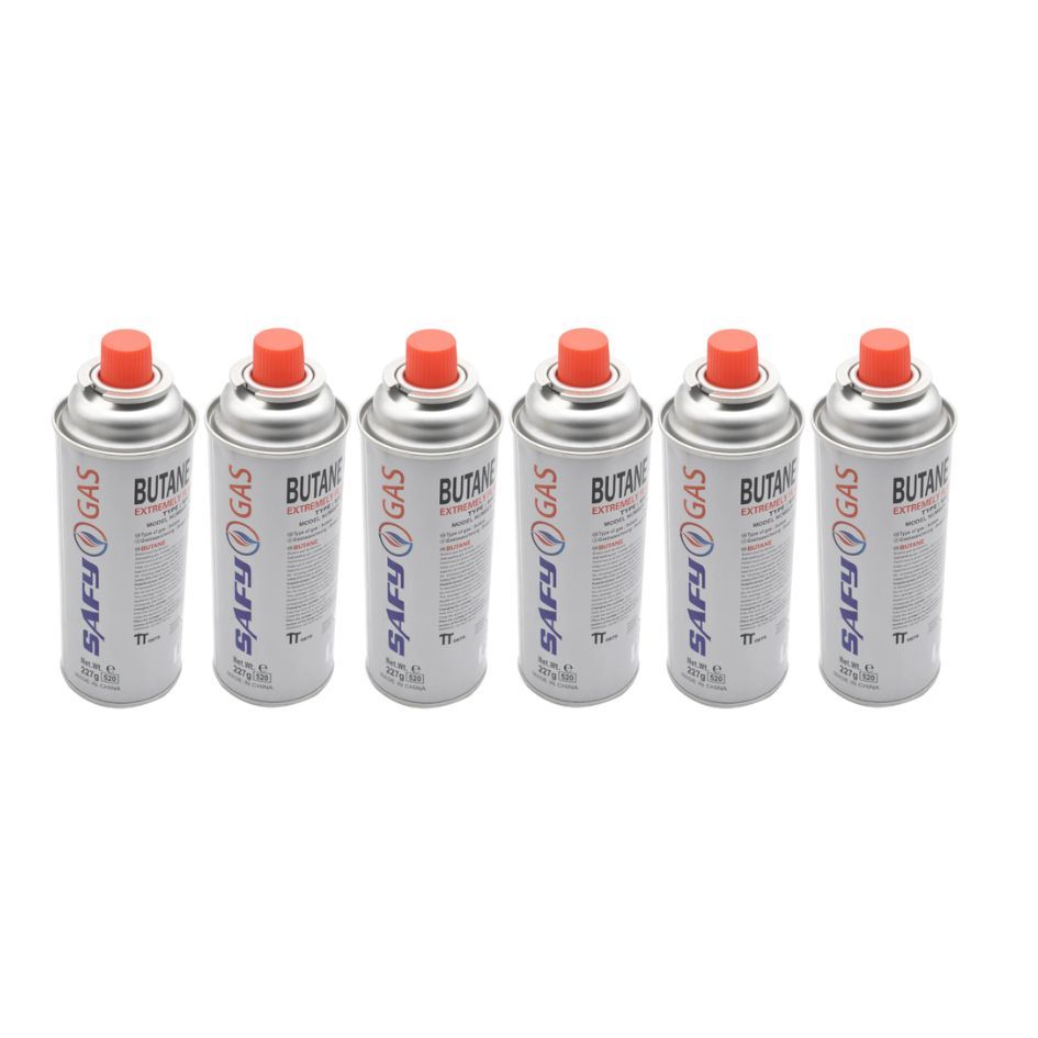 Pack of 6 - SAFY GAS - Butane Canisters 227g