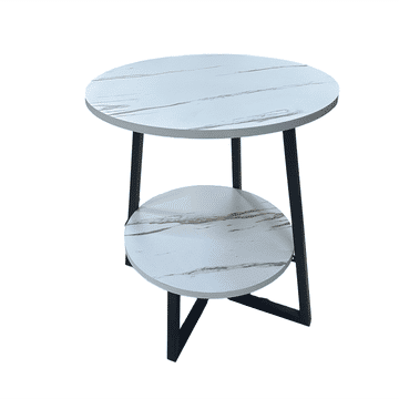 Double layered personalized small coffee table, living room sofa side table - WHITE