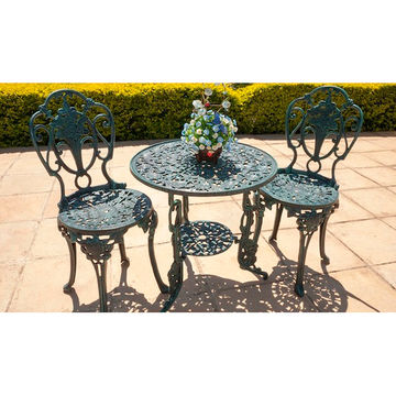 Ageless & Beautiful!   2 Seater Cast Aluminium Patio Furniture Set / Bistro Furniture Set / Garden Furniture - 2 x Rose Chairs with 62cm Round Rose Table