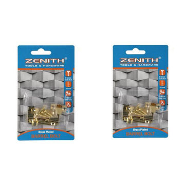 Barrel-bolt+screws brass 50mm zenith 2 pack