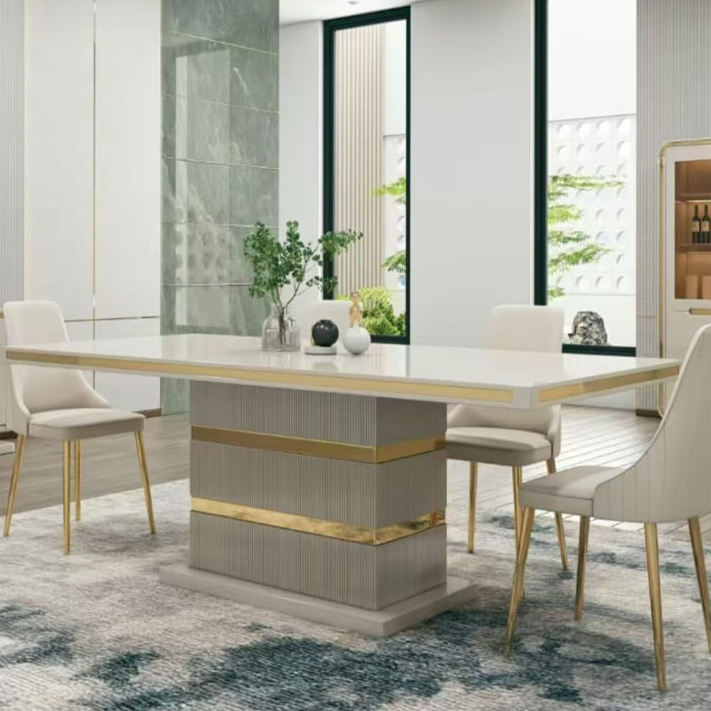 Kova Dining Table Beige /Gold