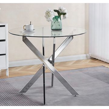 LBM FURN-Modern Dinning Table-Silver