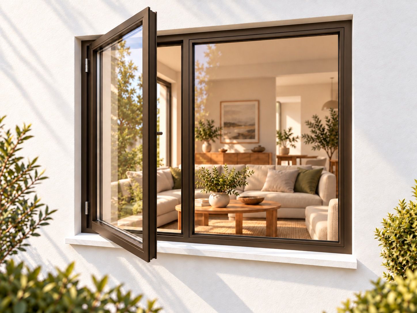 Kenzo Premium Side-Hung Aluminium Window - Bronze, 1500 1200 mm, Left Side Opener