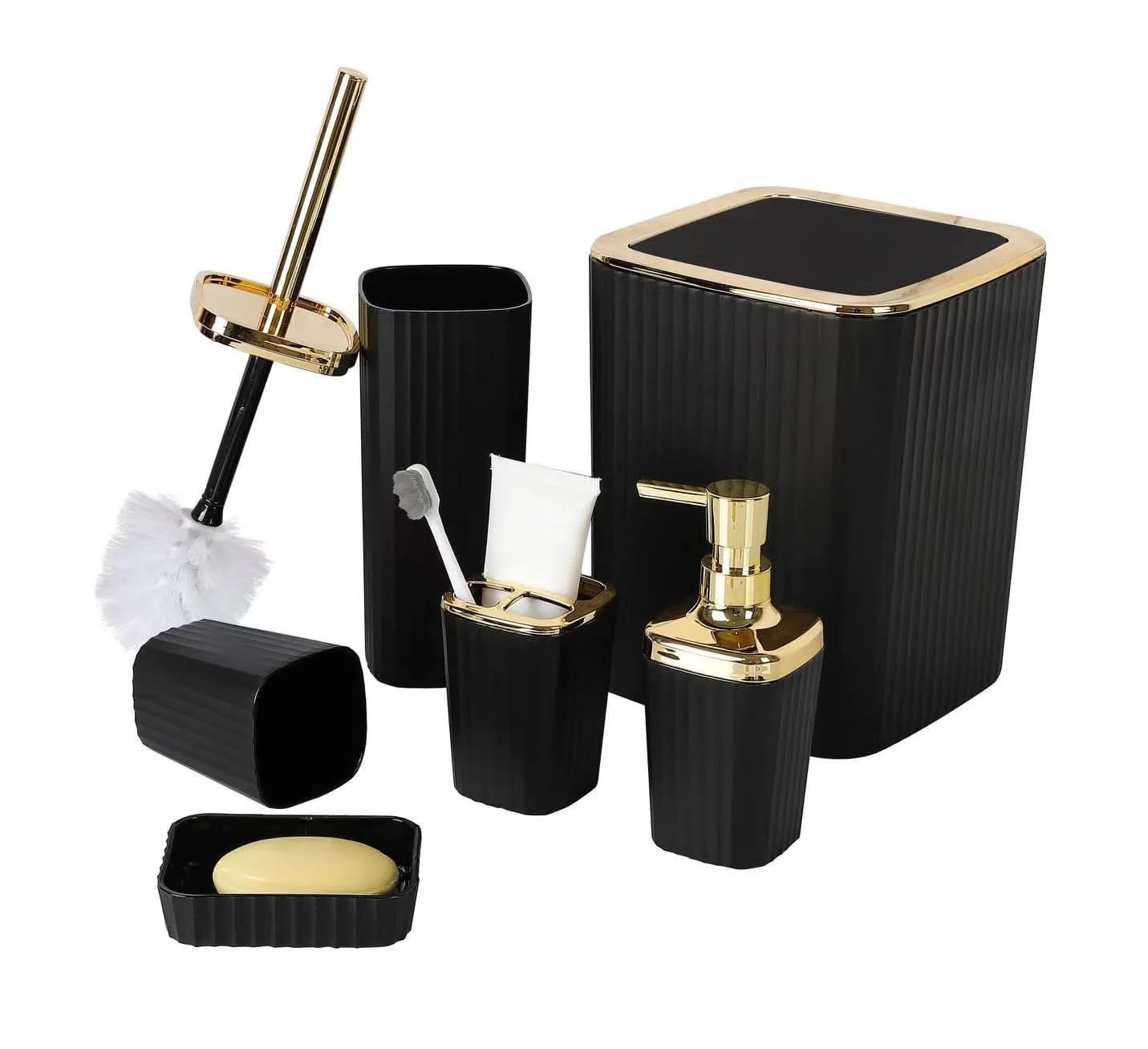 6-Piece Bathroom Accessories Set - Black