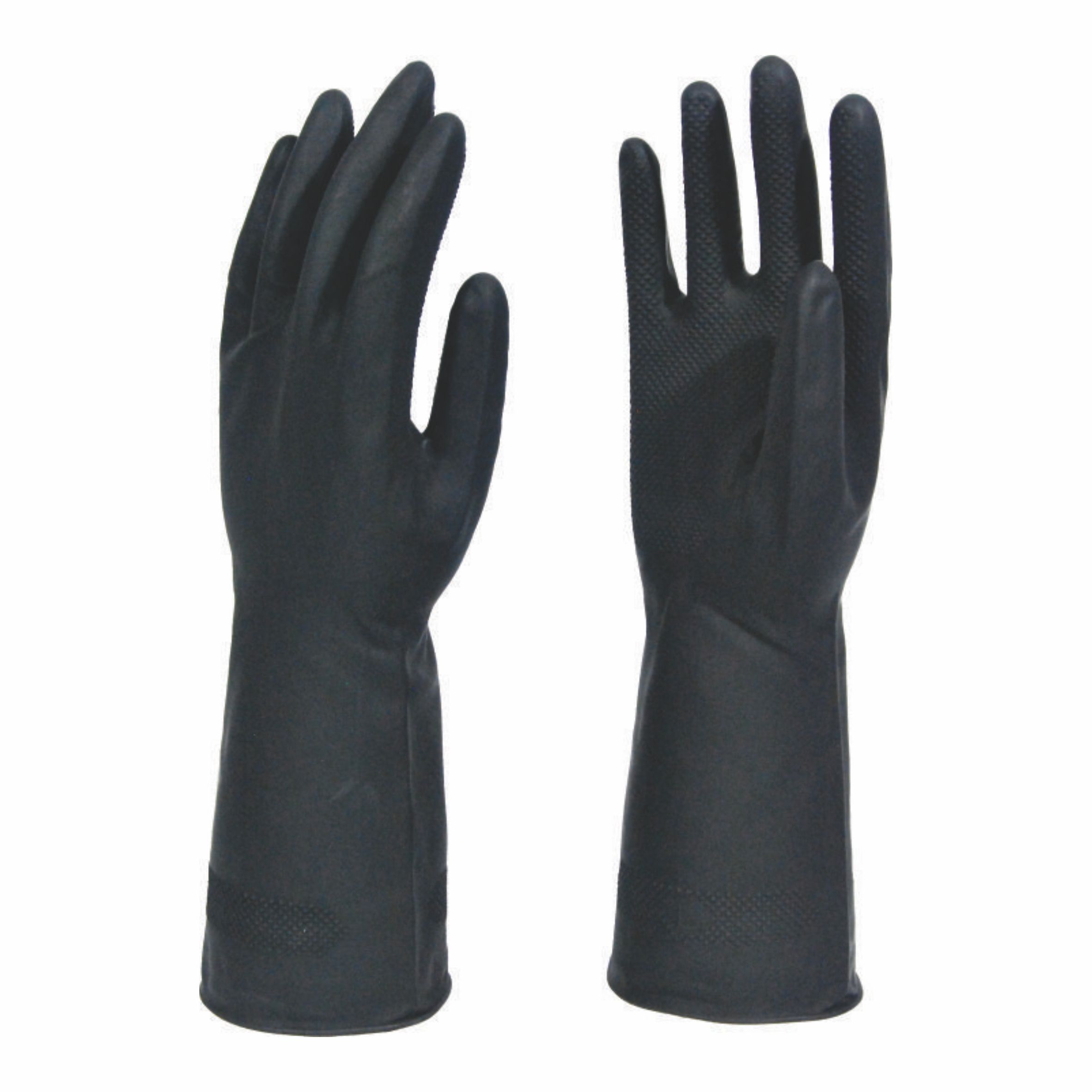 BLACK BUILDERS RUBBER GLOVES LARGE