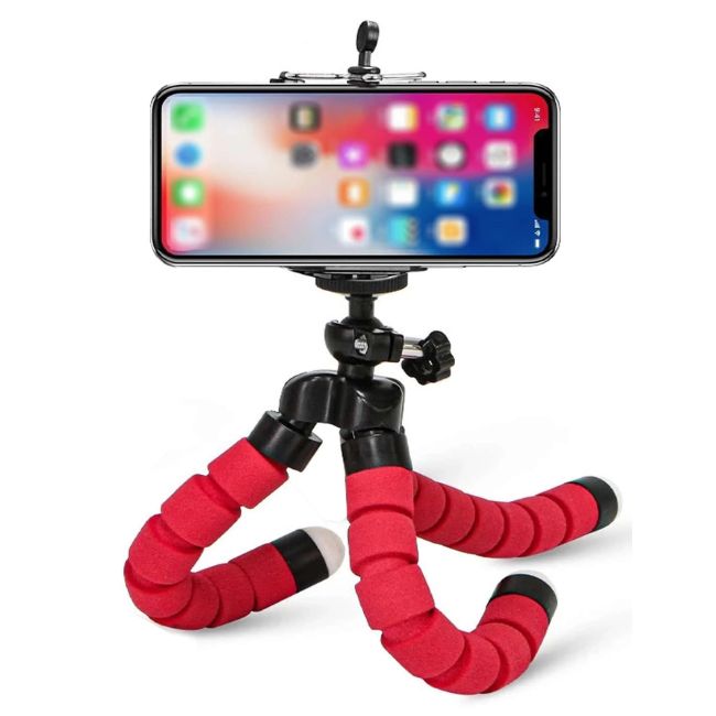Universal Tripod 5.8 Inch Mobile Phone Holder - Red
