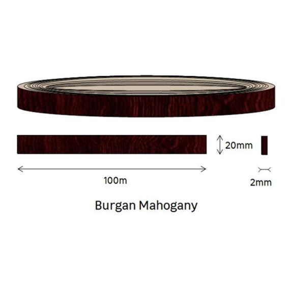 Edging PVC Roll Buran Mahogany-2mm thick-w20mmxl100m
