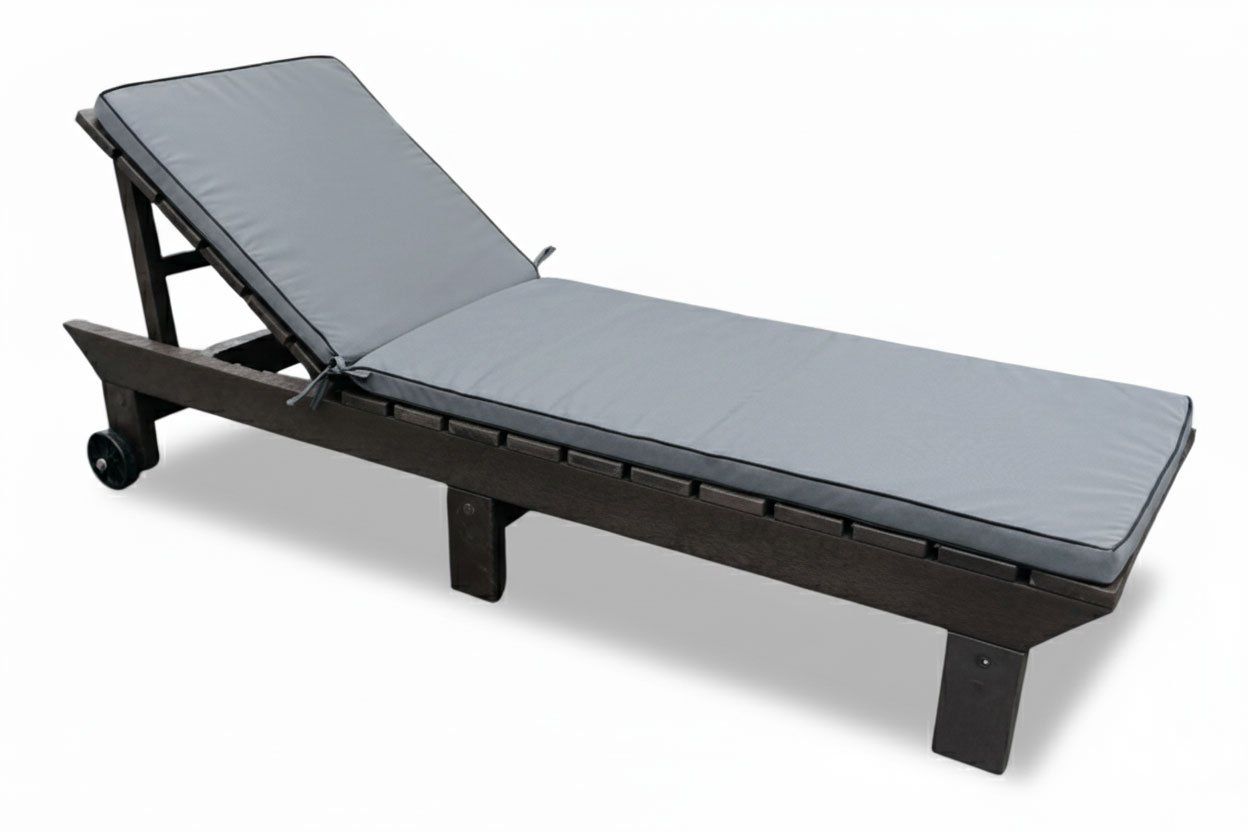 Royal Recycled Plastic Sun Lounger (Brown, Universal Charcoal Cushion)