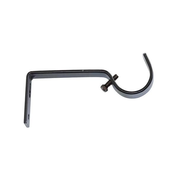 Steel Rod Metal Bracket, Single, Black, 25mm (3 PACK) BY WOODLY