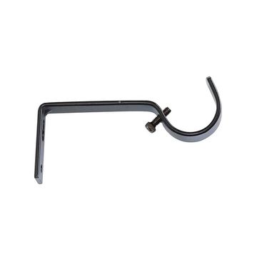 Steel Rod Metal Bracket, Single, Black, 25mm (3 PACK) BY WOODLY