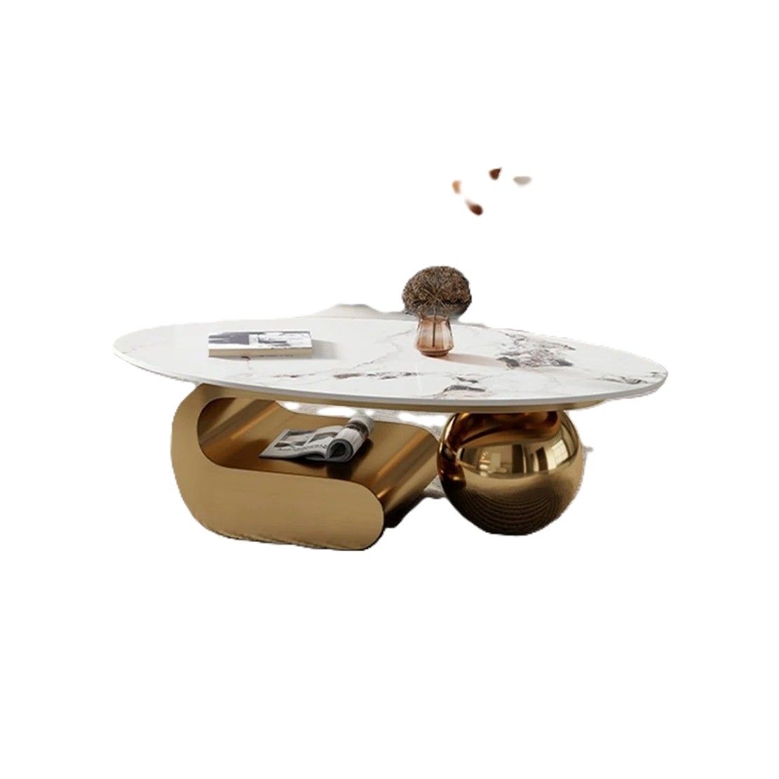 LBM FURN-Daisy Stainless Steel Golden Coffee Table