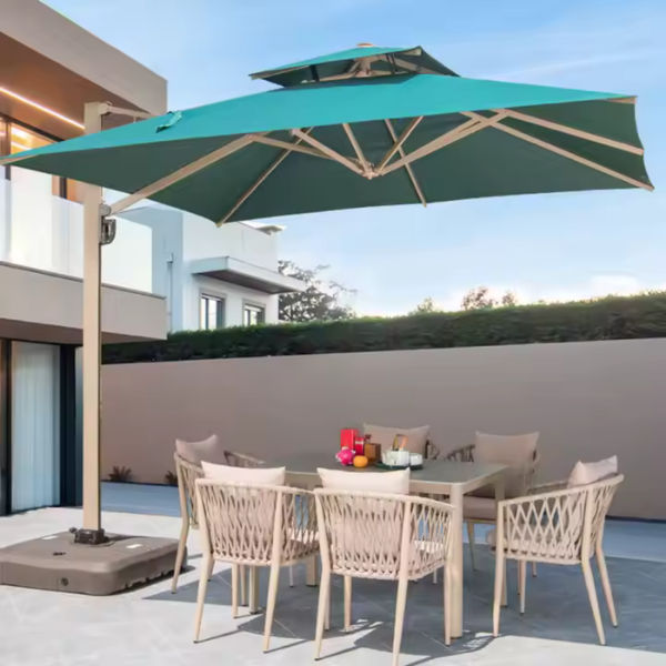Ohana Patio Cantilever Umbrella with LED Lights Green