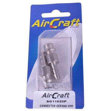 Aircraft - Connector German 6mm Hosetail 2 Piece Pack - 4 Pack