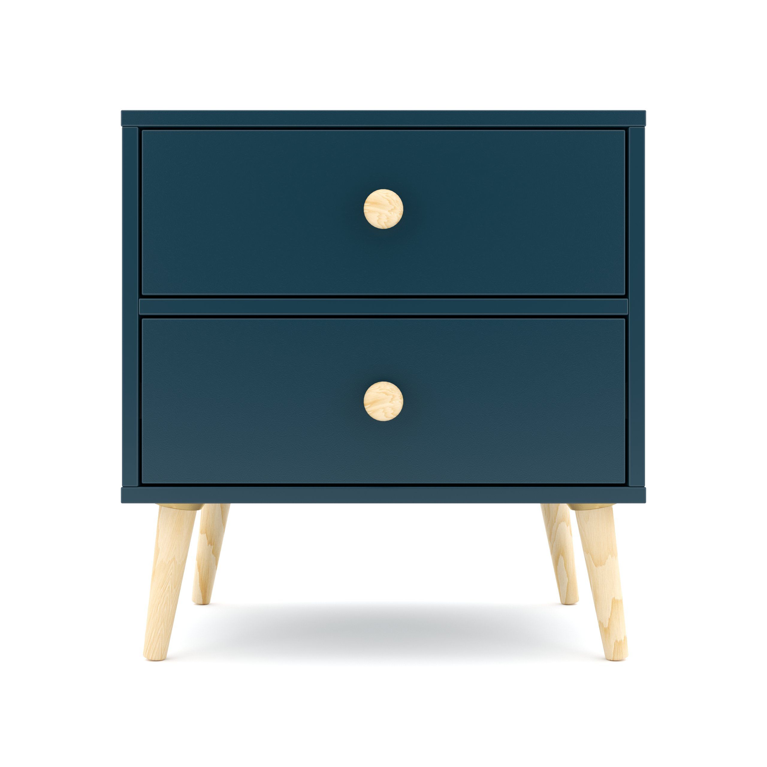 BAM! Impression Two Drawer Bedside Table - Petrol Blue