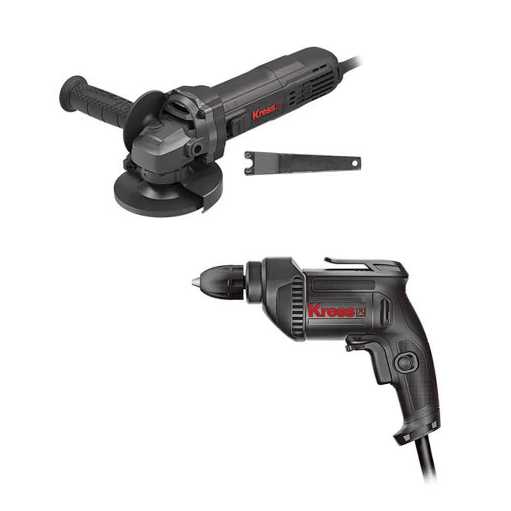 Kress - Corded Angle Grinder And Corded Drill Combo Pack
