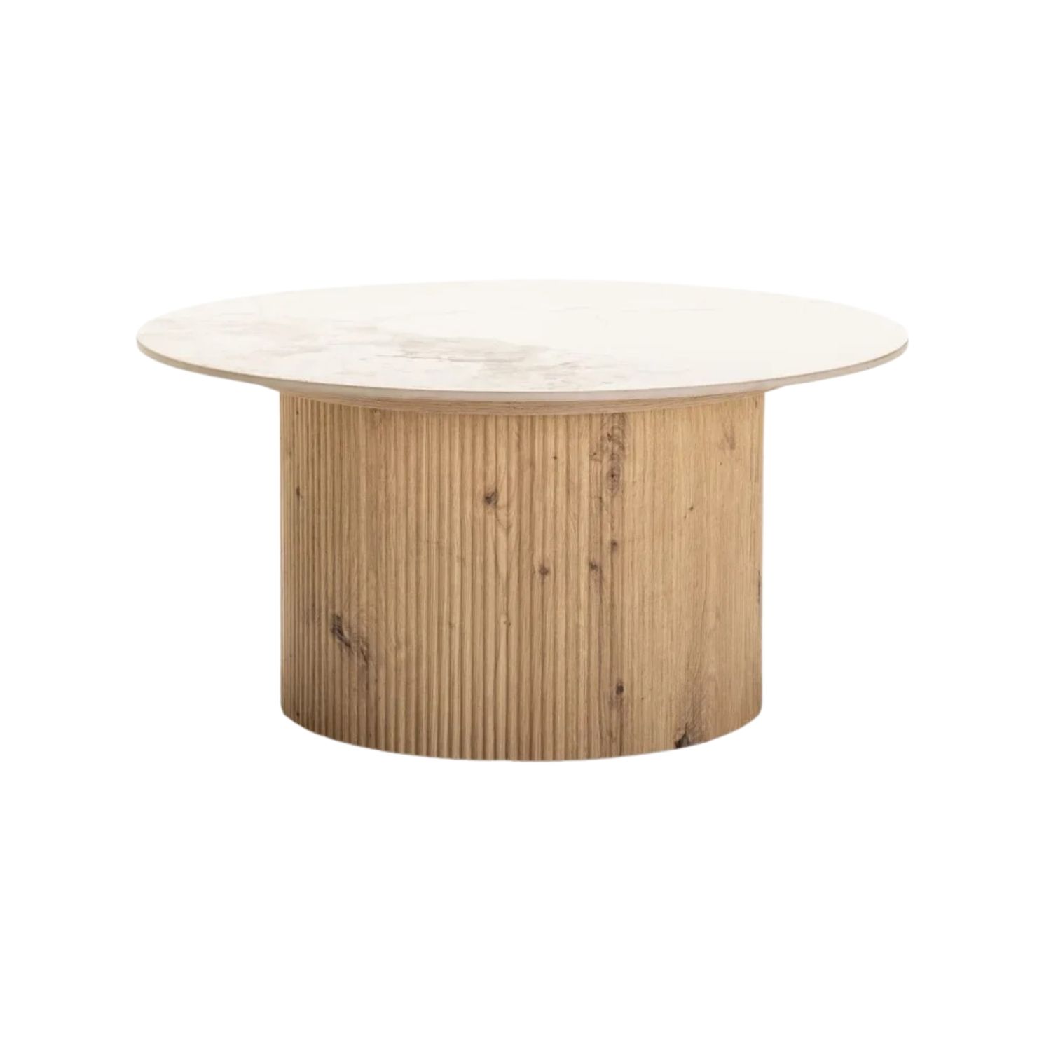 80cm Round Ceramic Marble Look Coffee Table