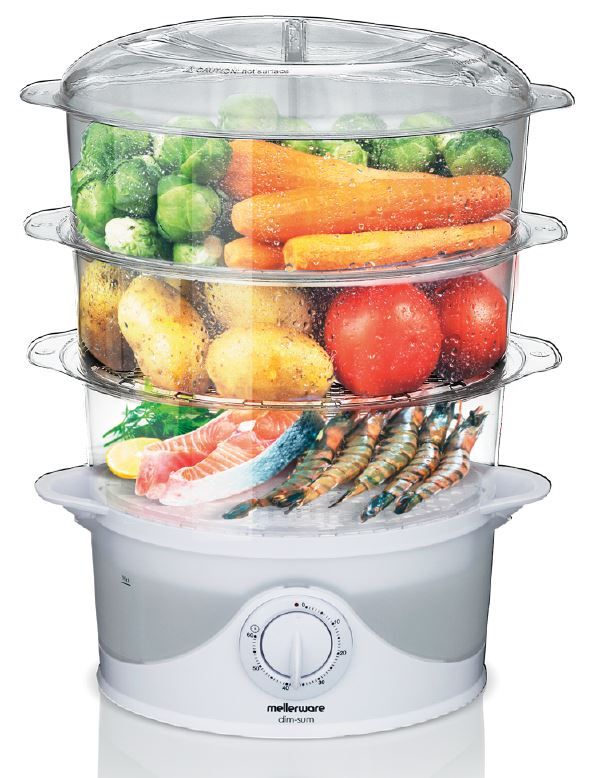 Mellerware Food Steamer With Timer Plastic
