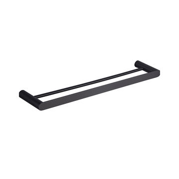 Devario Premio Double Towel Rail Round -Matte Black