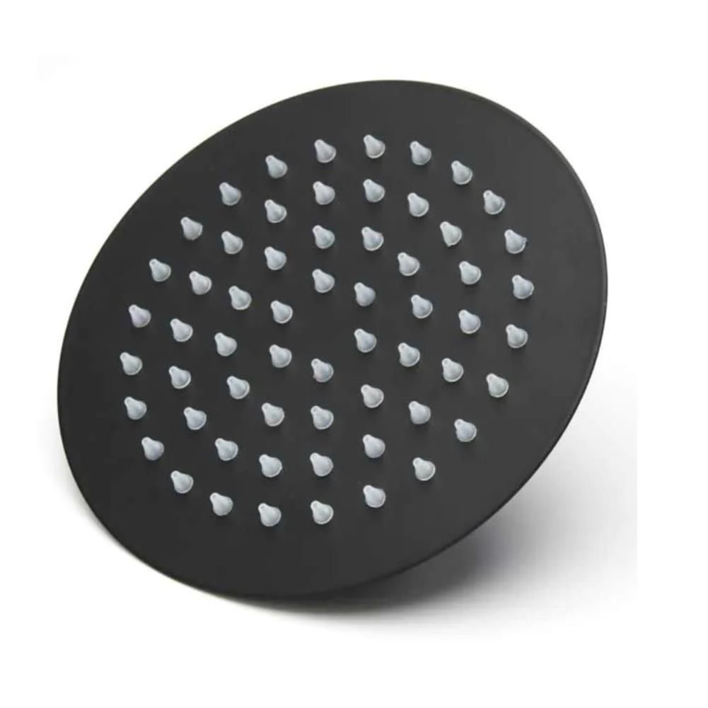 Shower Rose, Round, Black, 150mm