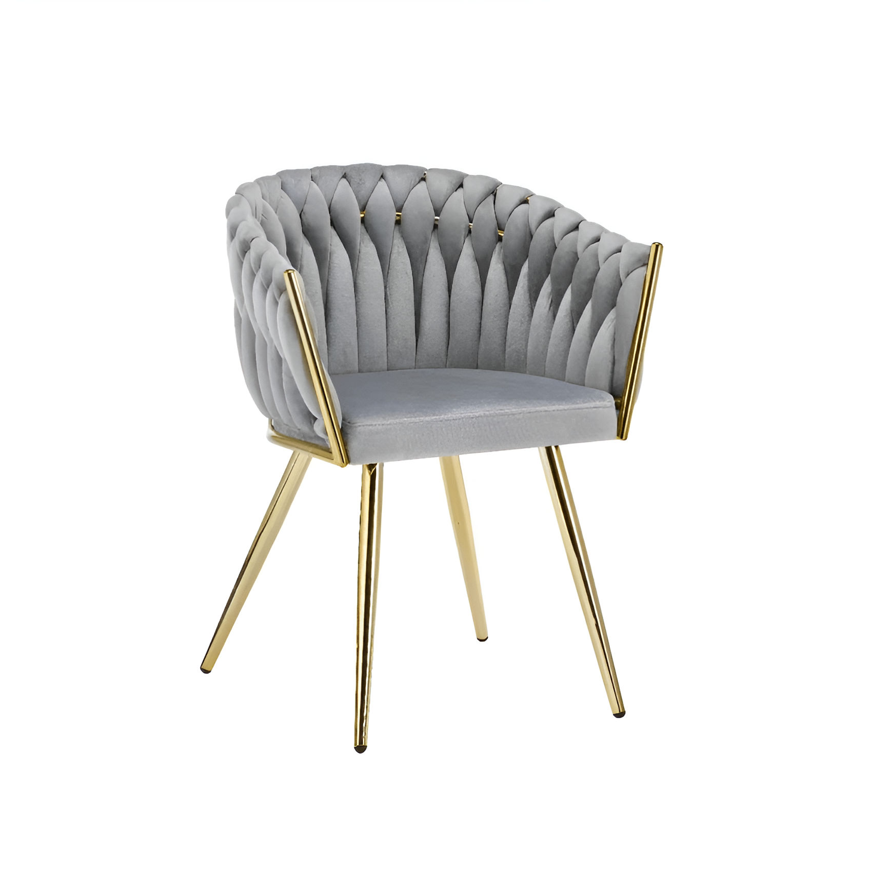 Lina Velvet Chair With Gold Accents