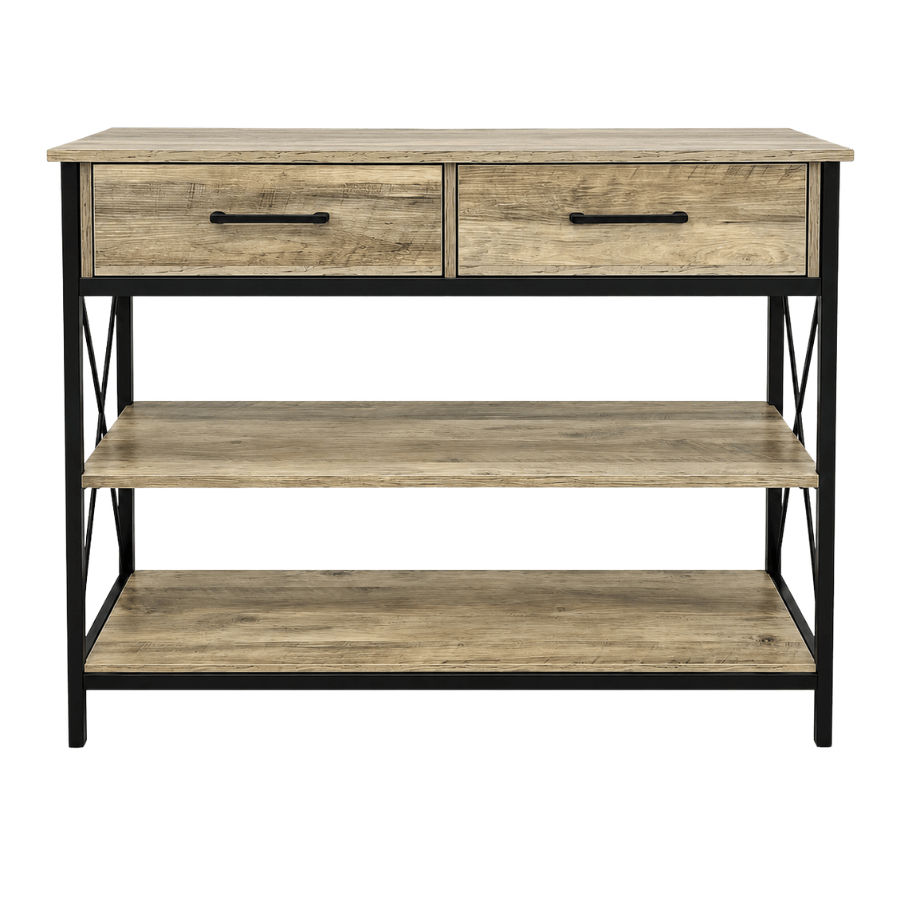 Silverton Two-Drawer Entryway Console Table – Stonewood Finish