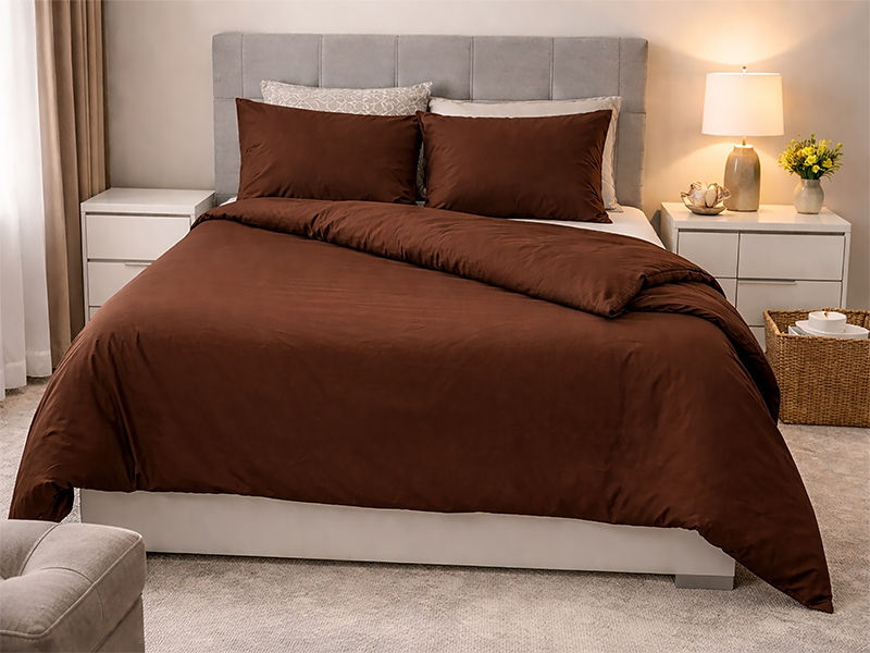 Everyday Collection Duvet Cover Set - Plain - 90GSM- (1Set) Tiramisu - Single