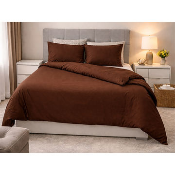 Everyday Collection Duvet Cover Set - Plain - 90GSM- (1Set) Tiramisu - Single