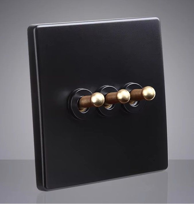 Classic Black with Brass Toggle, 3 Lever