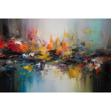 Canvas Wall Art - Colourful river water - A1003 - [120 x 80 cm]
