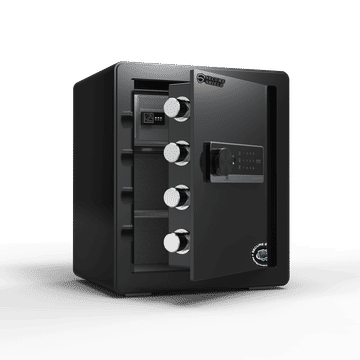 Steel Biometric Safety Box Fingerprint Safety Box Alarmed Safety Box 45cm High Horizontal LCD Touch Screen