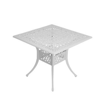 Elizabeth Aluminium Patio Table / Garden Table / Outdoor Dining Table - 90cm x 90cm Square  - WHITE