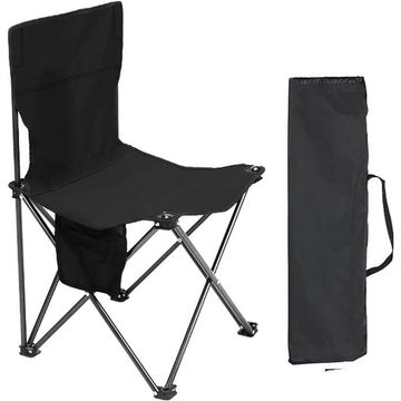 Folding High Back Camping Chair with Carry Bag - Black