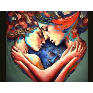 Canvas Wall Art - Canvas Wall art: Brimfull of Love Heads - B1276 - [120 x 80 cm]