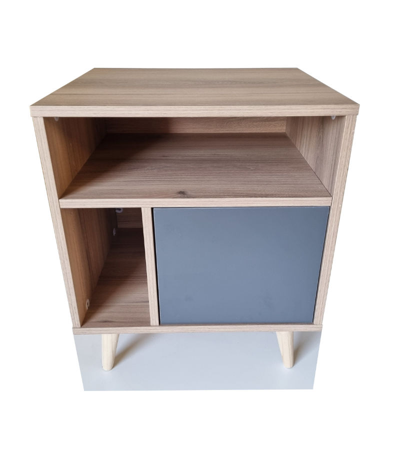 Napoli Bedside Table - Sahara & Storm Grey