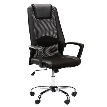 EXEC HIBACK OFFICE CHAIR W-156 CHROME BASE - BLACK